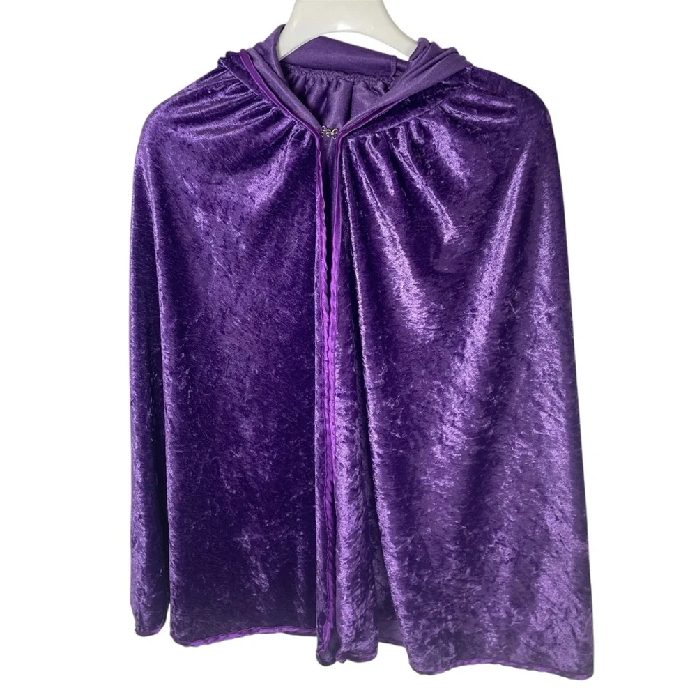 Purple‎ Velvet Hooded Kids Cape